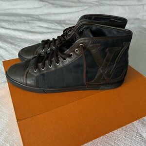 Louis Vuitton Brown/blue Damier Ebene Canvas & leather